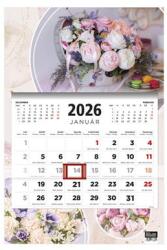 TopTimer Naptár, speditőr, három hónapos, egy tömbös, TOPTIMER, Virágok (26T8100-014) - molnarpapir