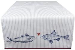 Clayre & Eef Asztali futó - 50x140cm - Sea and Fish