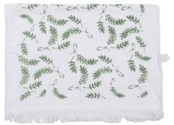 Clayre & Eef Konyhai pamut kéztörlő - zöld leveles