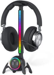 PadForce Suport RGB PadForce® de casti cu x 2 USB, x 1 Type-C, Music Sync, Gaming, Negru