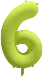 riethmüller Számos lufi 34" 86cm óriás neon sárga fólia szám, számjegy 6-os, (LUFI445872)