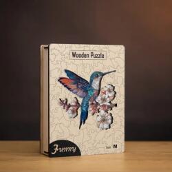  Kolibri virágzáskor fa puzzle L Prémium fa doboz