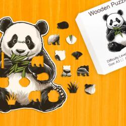 Éhes panda fa puzzle M Papír doboz