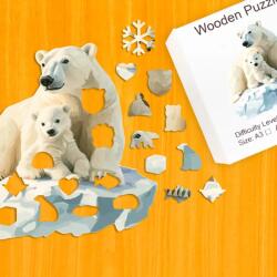  Sarki jegesmedve család fa puzzle L Papír doboz