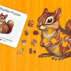 Díszes mókus fa puzzle M Papír doboz