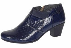 Ciucaleti LUX Botine dama din piele naturala cu fermoar MV4 Croco Bleumarin BT, marimea 37