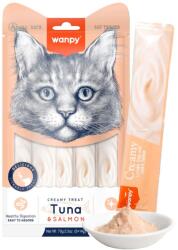 Wanpy WANPY Creamy Treat, Ton și Somon, punguță recompense pisici, (piure), 70g
