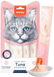 Wanpy WANPY Creamy Treat, Ton și Creveți, punguță recompense pisici, (piure), 70g