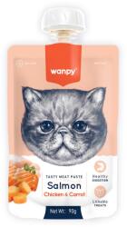 Wanpy WANPY Tasty Meat Paste, Somon și Pui, punguță recompense pisici, (piure), 90g