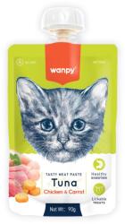 Wanpy WANPY Tasty Meat Paste, Ton și Pui, punguță recompense pisici, (piure), 90g
