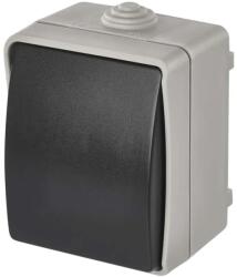 Emos Intrerupator intermedia, gri/negru, IP54, 250V/10A, Emos A1398.2 (A1398.2)