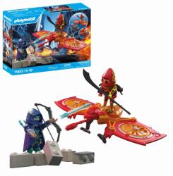 Playmobil - Jucarie de rol Lupta eroului cu drona si maleficul Ninja (PM71833) - ejuniorul