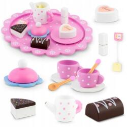 RicoKids Set din lemn pentru servit ceaiul Ricokids - Roz (EDI786900) Bucatarie copii