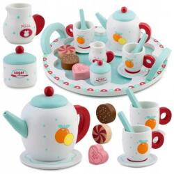 RicoKids Set din lemn pentru servit ceaiul Ricokids - Turcoaz (EDI786901) Bucatarie copii
