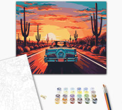 Alkotásutca A 66-os úton - Számfestő készlet kereten 40x50