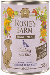 Rosie's Farm 6x395g Rosie's Farm Single Meat Adult pulyka & rizs nedves kutyatáp