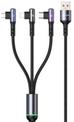 USAMS USB Lightning + Micro USB + USB Type C Átalakító Fekete 1.2m SJ561USB01 (SJ561USB01)