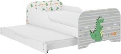 Wooden Toys Miki Gyerekágy - 160x80 cm, Matraccal és Ágyazható Ágyneműtartóval, 140x70 cm Matraccal, Dínó
