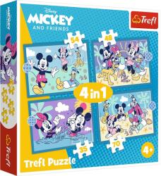 Trefl Puzzle Trefl 4 în 1 - Incidente amuzante cu Mickey Mouse (34669) Puzzle
