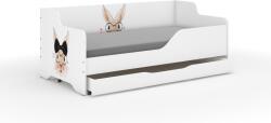 Wooden Toys Lilu Gyerekágy - Laminált Fronttal és Oldallal, 160x80 cm, Matraccal és Ágyneműtartóval, Nyúl Asszony