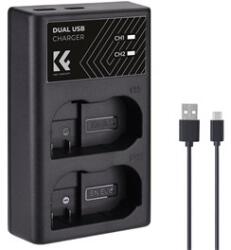 K and F Concept K&F Concept hordozható dupla MH-25 akkumulátor töltő, USB-C, 2db EN-EL15 akkumulátorhoz (KF-28-0006) - bluechip