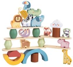 Tooky toy Fa Egyensúlyozó- És Toronyépítő Játék - Állatok