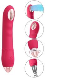 Guilty Toys Vibrator si Irigator, 10 Moduri Vibratii, Silicon, USB, Rosu, 20 cm, Guilty Toys Vibrator