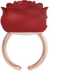 Guilty Toys Mini Vibrator Rose Ring, 9 Moduri Vibratii, Silicon, USB Magnetic, Rosu, Guilty Toys Vibrator