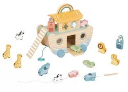 Tooky Toy Tooky Toy: Дървеният ковчег на Ной с дървени животни за теглене (TKC304N)