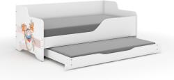 Wooden Toys Lilu Gyerekágy - Laminált Fronttal, 160x80 cm, Matraccal és Ágyazható Ágyneműtartóval, 140x70 cm Matraccal, Maci