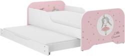 Wooden Toys Miki Gyerekágy - 160x80 cm, Matraccal és Ágyazható Ágyneműtartóval, 140x70 cm Matraccal, Hercegnős