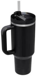 Newalor Cana Termica din Inox cu Paie, Perete Dublu, 1183 ml, Negru, Newalor (MRK-NW17Black)