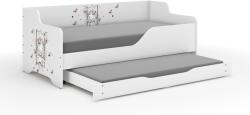 Wooden Toys Lilu Gyerekágy - Laminált Fronttal és Oldallal, 160x80 cm, Matraccal és Ágyazható Ágyneműtartóval, 140x70 cm Matraccal, Hintázó Lány