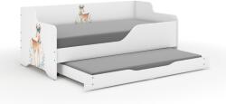 Wooden Toys Lilu Gyerekágy - Laminált Fronttal és Oldallal, 160x80 cm, Matraccal és Ágyazható Ágyneműtartóval, 140x70 cm Matraccal, Őzike