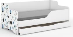 Wooden Toys Lilu Gyerekágy - Laminált Fronttal, 160x80 cm, Matraccal és Ágyneműtartóval, Űrhajós