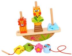 Tooky toy Állatos Egyensúlyozó Toronyépítő- És Fűzős Játék