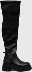 Tommy Jeans csizma TJW OVER THE KNEE BOOTS fekete, női, platformos, EN0EN02254 - fekete Női 38