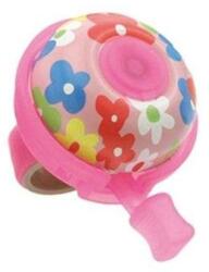  Kerékpár csengő alu virágos 45mm pink