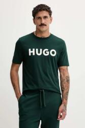 HUGO pamut póló zöld, nyomott mintás, 50467556 - zöld L