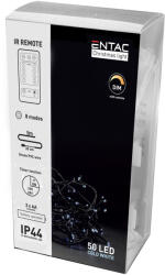 Entac Karácsonyi IP44 Fényfüzér 50 LED hideg fehér 5m IR Távirányítóval ECL-IR-50CW (Entac-ECL-IR-50CW)
