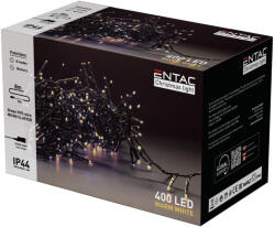 Entac Karácsonyi IP44 400 LED Fürtös Fénysor meleg fehér 8m ECL-M400-WW (Entac-ECL-M400-WW)