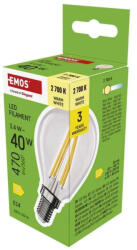EMOS LED izzó Filament Mini Globe E14/3, 4W (40W)/470lm/Meleg fehér ZF1D22 (EMOS-ZF1D22)