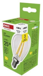 EMOS Filament 1, 8W (25W) E14 250lm 4000K ZF1D03 G45/P45 LED kisgömb izzó (EMOS-ZF1D03)