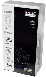Entac Karácsonyi IP44 Fényfüzér 50 LED meleg fehér 5m IR Távirányítóval ECL-IR-50WW (Entac-ECL-IR-50WW)