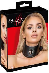 Bad Kitty - guler din piele ecologică cu inel, negru
