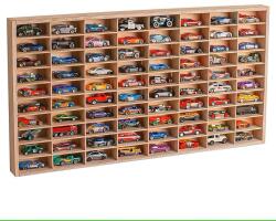 LilaBaby Hot Wheels autós polc - természetes, 80 férőhelyes