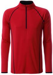 Daiber Tricou funcțional pentru bărbați cu mânecă lungă JN498 - Roșie / neagră | 2XL (JN498-1752349)