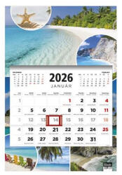 TopTimer Naptár, speditőr, három hónapos, egy tömbös, TOPTIMER, "Beach (CONSPED8111U)