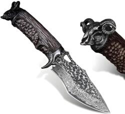 HARAHU RY-38468 damaszk vadászkés - Fekete / Tok nélkül KP38468