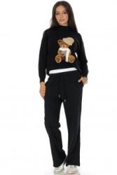 ROH Pantaloni casual din bumbac cu buzunare Negru Roh TR547